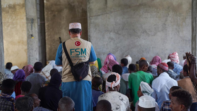 PRAYER AT FATIH SULTAN MEHMET HAN MOSQUE IN AFRICA